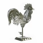Gallo Colonial Escultura de Hojalata