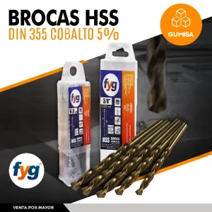 Broca HSS DIN 355 Cobalto 5 Porciento FyG