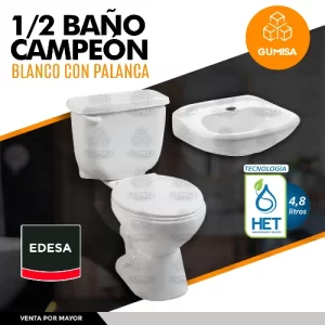 Medio Baño Campeón Blanco con Palanca EDESA