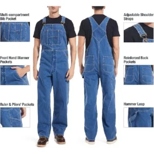 HISEA Overol de Mezclilla para Hombre